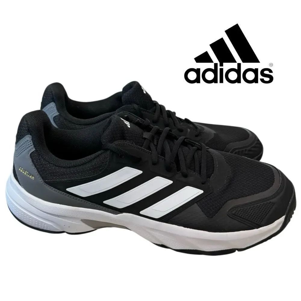 NEW Adidas Courtjam Control 3 Core Black Cloud White Grey IF0458 Tennis Shoes 14
